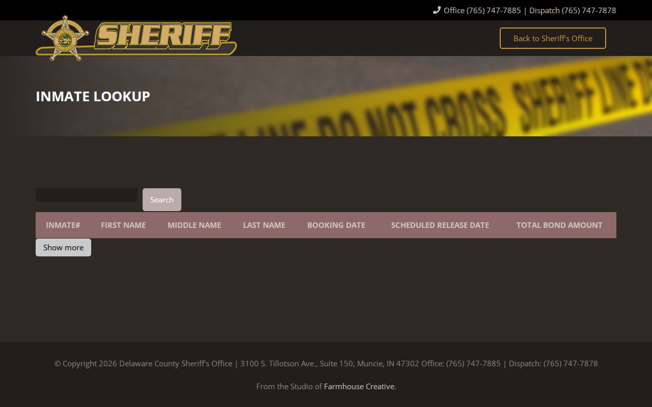 Delaware County Jail current inmate roster search without booking photos